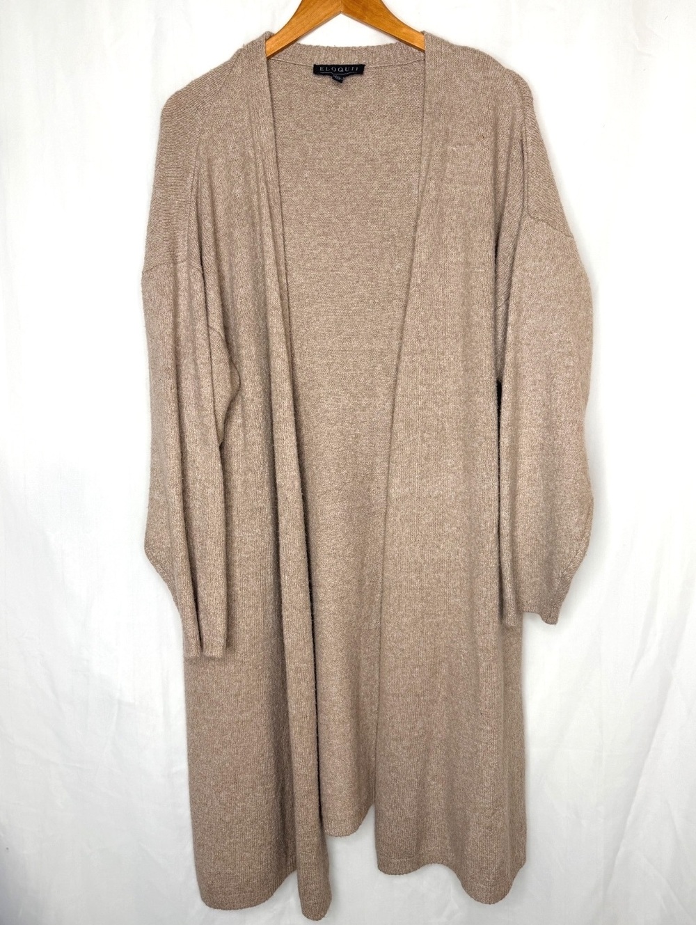 ELOQUII Longline Open Front Knit Cardigan 22/24